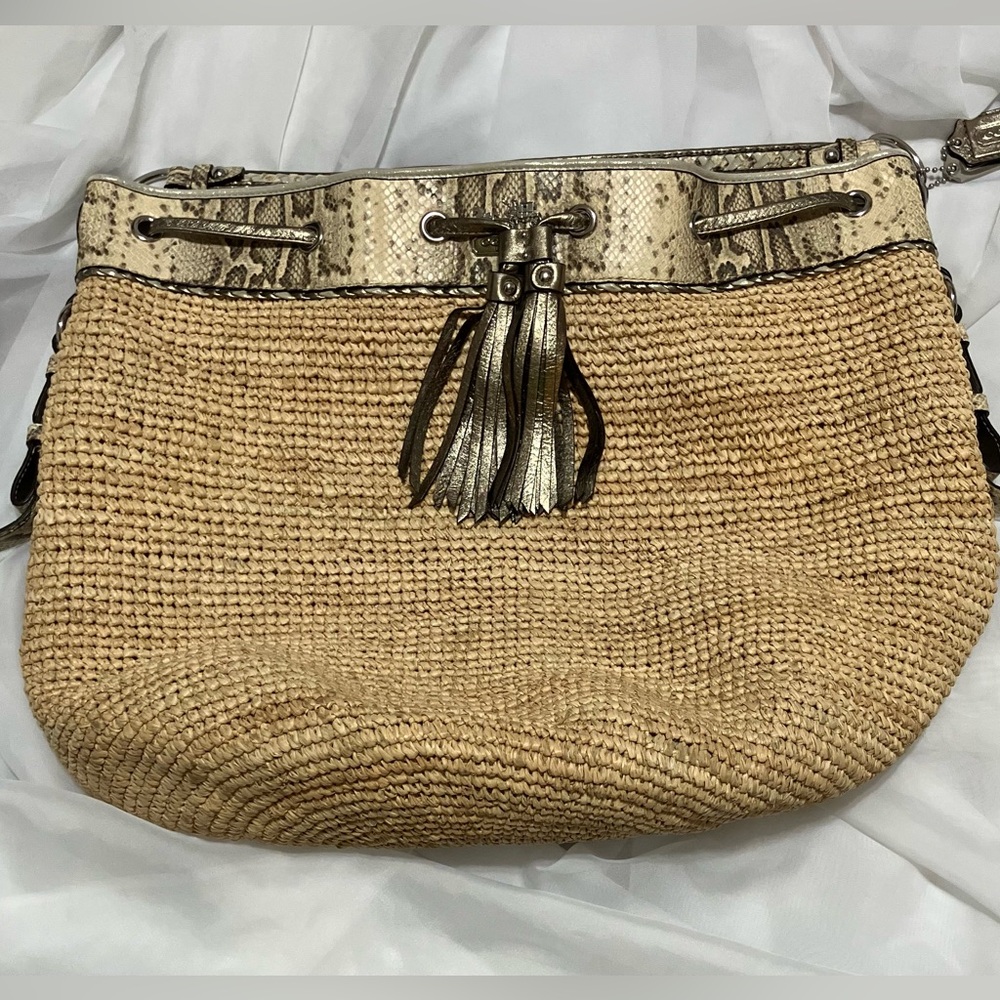 Coach Madison Straw Handbag Tote